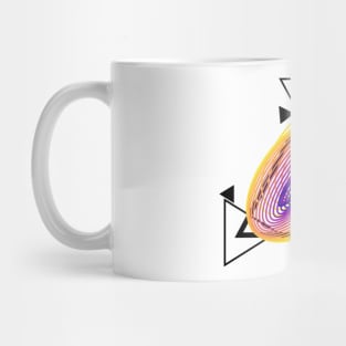 Harmonic Motion Geometry | Plasma Wormhole Yellow Red Blue Mug